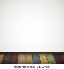 Vector wall with wooden floor. Eps 10