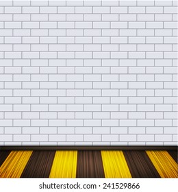 Vector wall with wooden floor. Eps 10