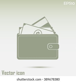Vector wallet for cards and money