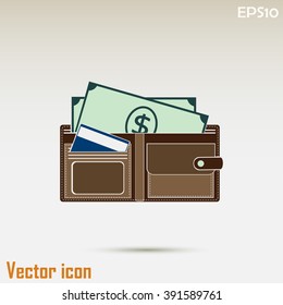 Vector wallet for cards and money