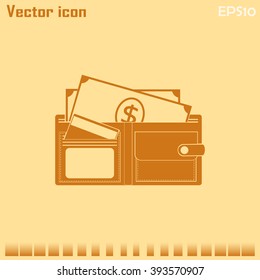 Vector wallet for cards and money
