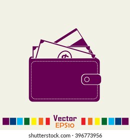 Vector wallet for cards and money