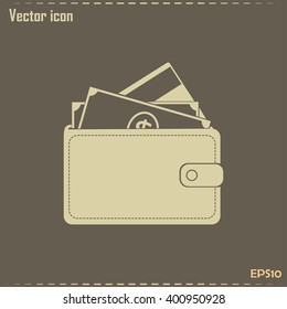 Vector wallet for cards and money