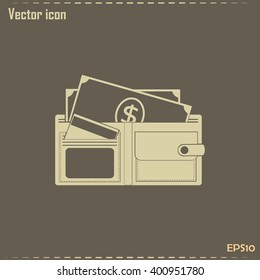 Vector wallet for cards and money