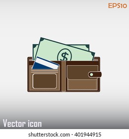 Vector wallet for cards and money