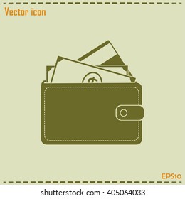 Vector wallet for cards and money