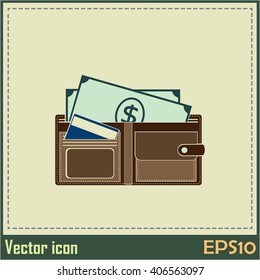 Vector wallet for cards and money