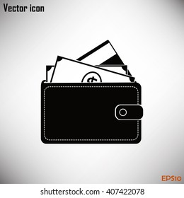 Vector wallet for cards and money