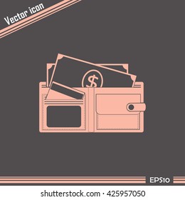 Vector wallet for cards and money