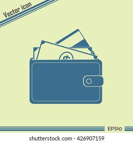 Vector wallet for cards and money
