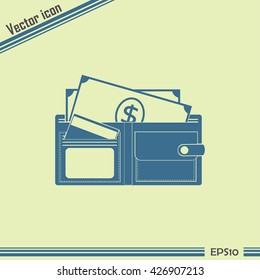 Vector wallet for cards and money
