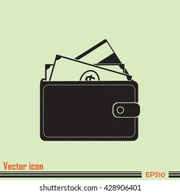 Vector wallet for cards and money
