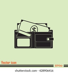 Vector wallet for cards and money