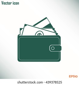 Vector wallet for cards and money