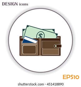 Vector wallet for cards and money
