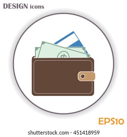 Vector wallet for cards and money
