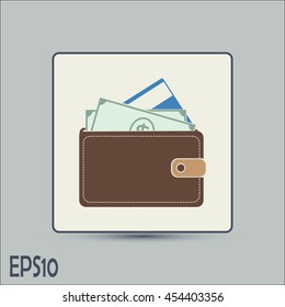 Vector wallet for cards and money