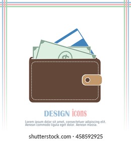 Vector wallet for cards and money