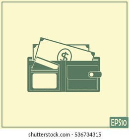 Vector wallet for cards and money