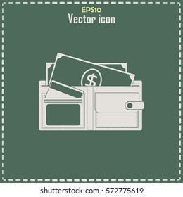Vector wallet for cards and money