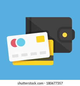Vector Wallet and Credit Cards Icon