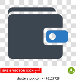 Vector Wallet EPS vector icon. Illustration style is flat iconic bicolor smooth blue symbol on a transparent background.
