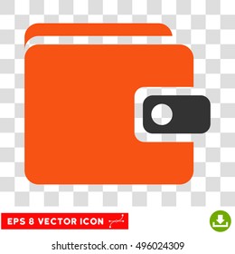 Vector Wallet EPS vector pictograph. Illustration style is flat iconic bicolor gray and orange symbol on a transparent background.