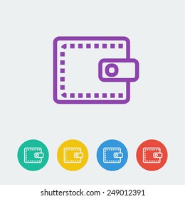 Vector wallet flat circle icon