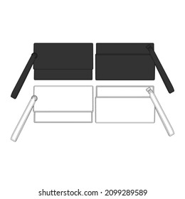 Vector Wallet Folding Black and White Sleeves Streetwear Fashion Illustration Design Commercial Use