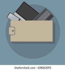 Vector Wallet and goods illustration.