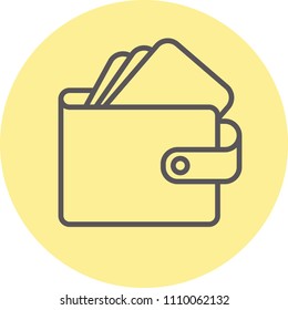 Vector Wallet Icon with Money