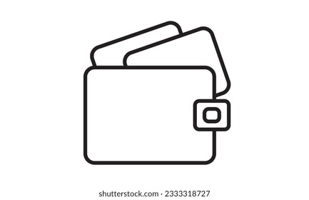 VECTOR WALLET ICON. IN THE STYLE OF BLACK LINES. GREAT TO USE AS A SYMBOL OF BUSINESS AND OTHER DESIGN NEEDS