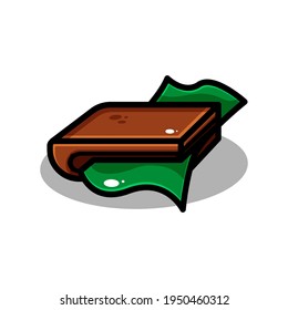 vector wallet illustration design. The wallet with an outline is suitable for stickers, icons, mascots, logos, clip art, and other graphic purposes