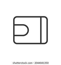 Icono de la línea de la cartera del vector. Símbolo con estilo de contorno de moda. Ilustración vectorial aislada en un fondo blanco. 