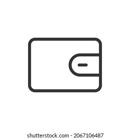 Vector wallet line icon. Symbol in trendy outline style. Vector illustration isolated on a white background.