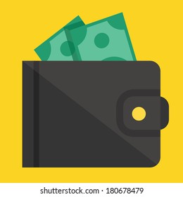 Vector Wallet and Money Icon