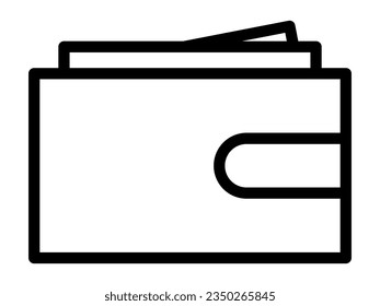 Vector wallet with money icon. Editable stroke. Line business icon of wallet. Finance concept.
