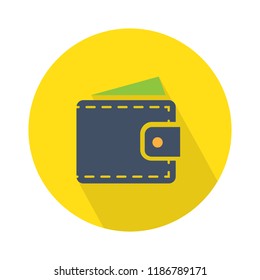 Vector Wallet Money Icon. Illustration Of Wallet With Money Symbol. Flat Icon