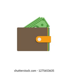 	
vector wallet Money Icon. illustration of wallet with money symbol. flat icon