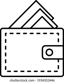 Diseño de icono de contorno de cartera de vectores
