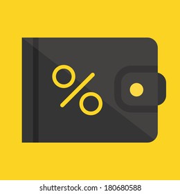 Vector Wallet and Percent Sign Icon