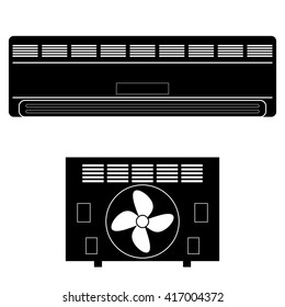 Vector Wall-mounted Air Conditioner Icon. Air Purifier. Air Conditioner on the Wall.
