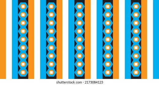 vector wallpaper background seamless stripes and hexagons orange white blue black color