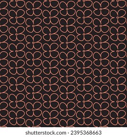 Fond d'écran vectoriel sur fond noir et fleur dessinée à la main. Dessin à la main de fleurs en fleurs. Fleur répétée pliée dans une zone. Contours, abstraits, répétitifs. Arrière-plan, fond d'écran, texture, forme, 