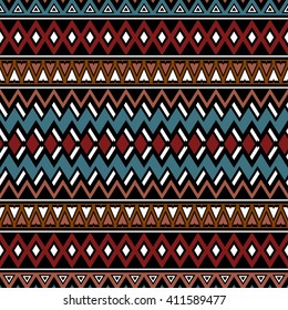 Vector wallpaper with ethnic motives. Aztec seamless pattern. Boho design. Folk stylized print template for paper, fabric, wrapping, gift cards, bags, etc.