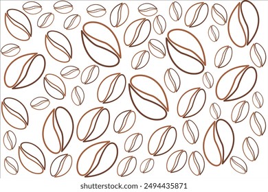 Vector wallpaper of falling coffee beans isolated background.