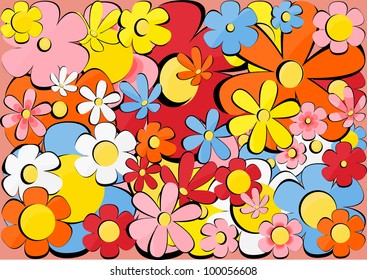 Vector wallpaper with flowers