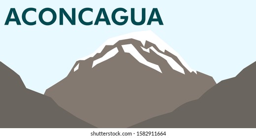 vector wallpaper of international mountain day: Mount Aconcagua
