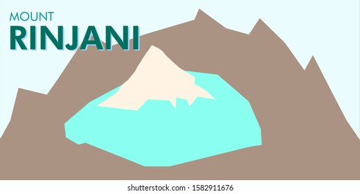 vector wallpaper of international mountain day: Mount Rinjani