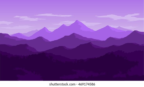 Vector wallpaper with a landscape, a mountain range